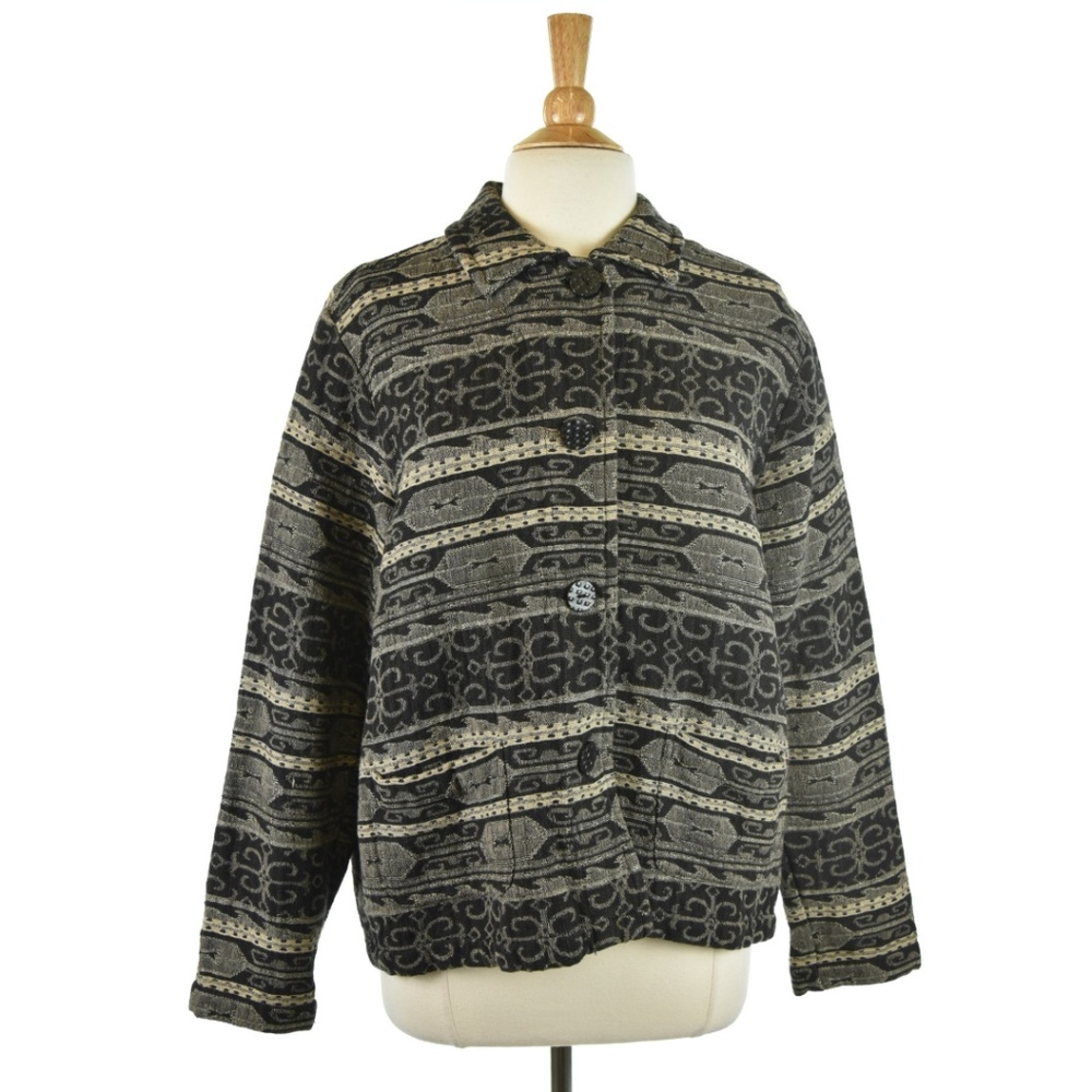 Chico's Abstract Pattern Button Up Jacket - image 1